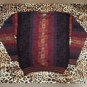 Vintage Norm Thompson Colorful Geometric Sweater